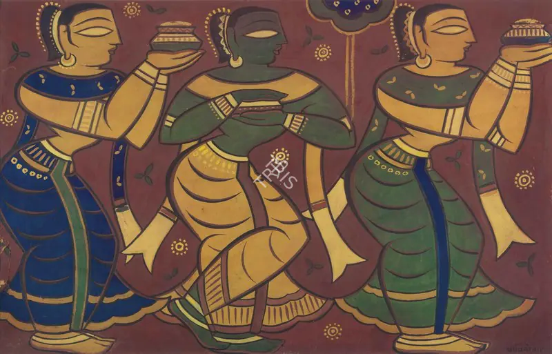 Roy, Jamini (Artist). Untitled (Gopinis), after 1920 | Painting