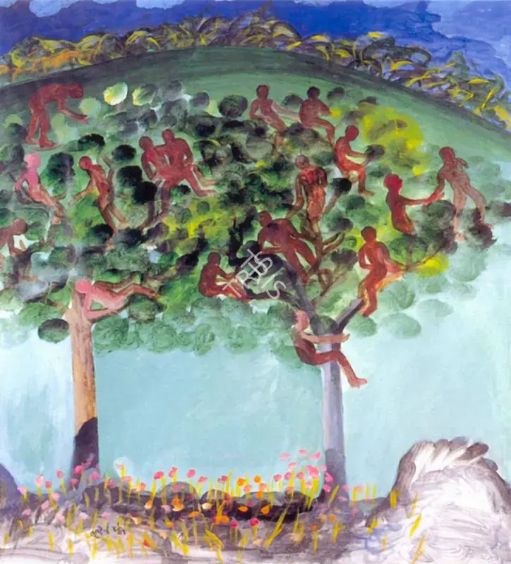 Khakhar, Bhupen (Artist). On the Tree, 1991 | Painting