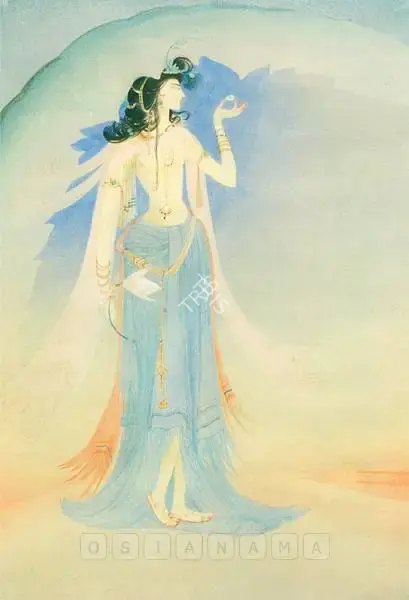 Chughtai, M.A.R. (Artist). A Woman Holding A Jewel, n.d. | Painting
