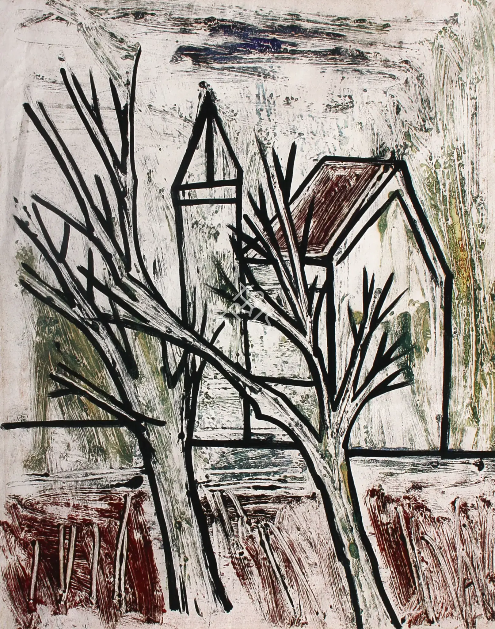 Souza, F.N. (Artist). Landscape, c.1950s | Painting