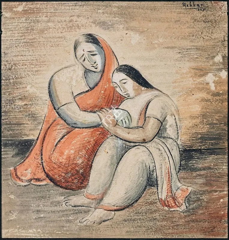 Hebbar, K.K. (Artist). The Loss. Gouache on card, 1945 | Painting | FineArts | 00417440