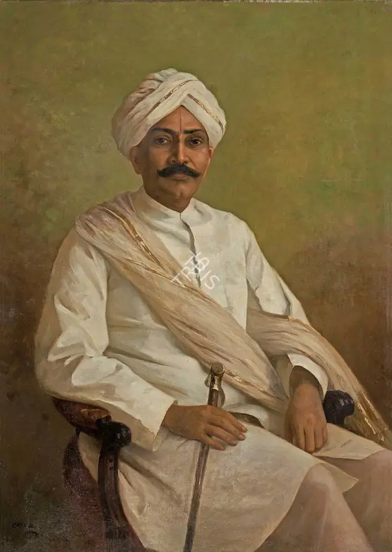 Varma, Raja Ravi (Artist). Portrait of Diwan Bandi Balaiah Naidu. Oil on canvas, 1904 | Painting | FineArts | 00357279
