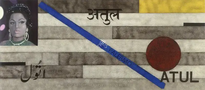 Dodiya, Atul (Artist). Atul. Oil, acrylic with marble dust and golden crackle paste, 2011-2012 | Marg, June 2013 | Painting | CinemaEducation | 00674284