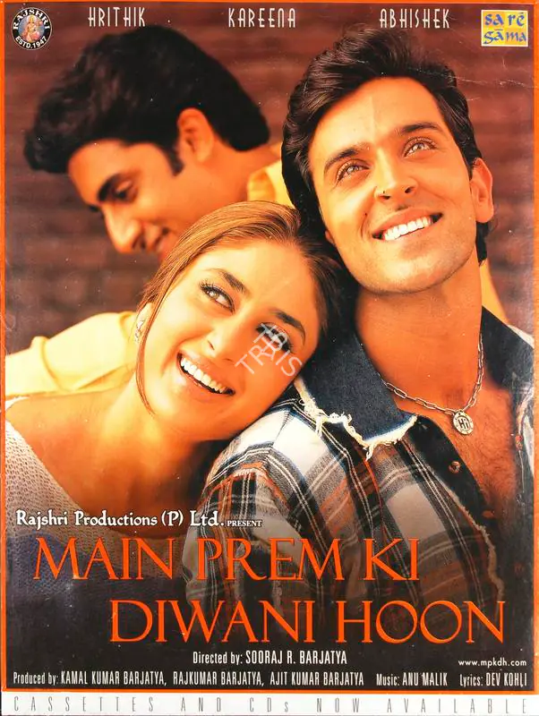Barjatya, Ajit Kumar (Producer), Main Prem Ki Diwani Hoon, 2003 | Half Sheet Poster | CinemaEducation | 00764452
