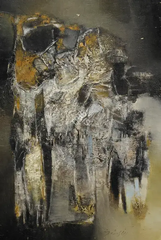 Santosh, G.R. (Artist). Untitled (One Winter Night), 1964 | Painting