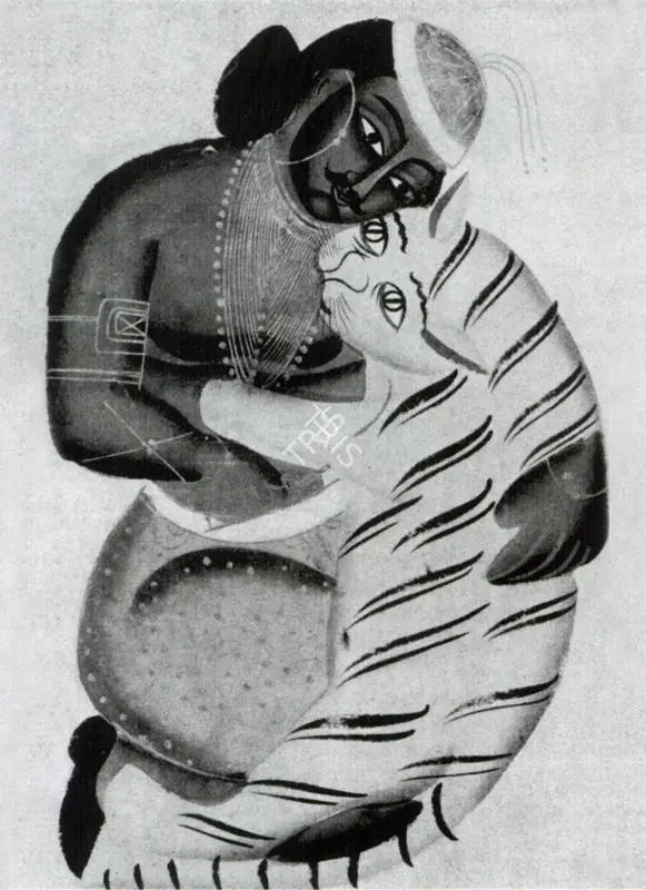 Unknown (Artist). Man with Tiger. c.1875 | Marg, December 2022 - March 2023 | Painting | FineArts | 00675303