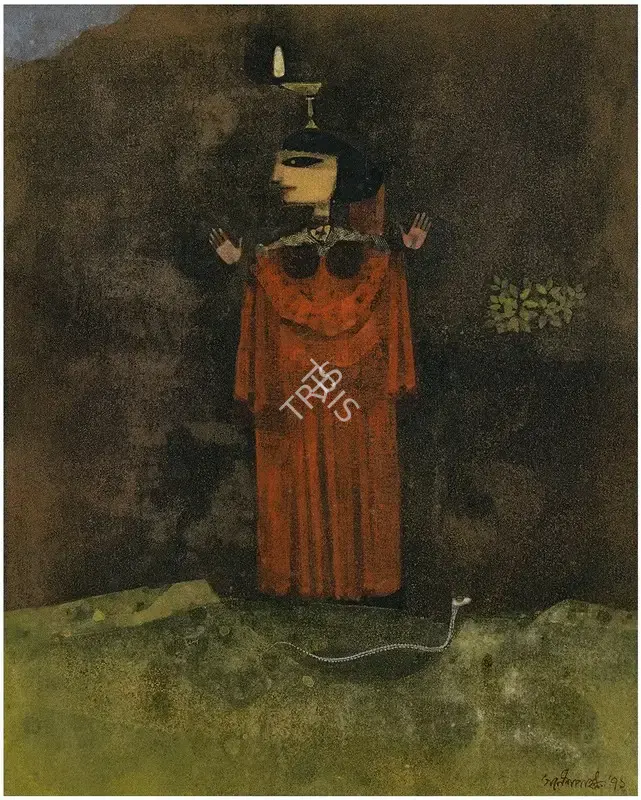 Pyne, Ganesh (Artist). Untitled. Tempera on paper pasted on board, 1971 | Painting  | 00867128