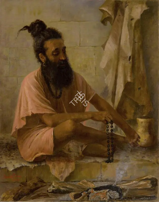 Varma, Raja Ravi (Artist). Untitled (Swami Vishvamitra in Meditation). Oil on canvas, 1897 | Painting  | 00866452