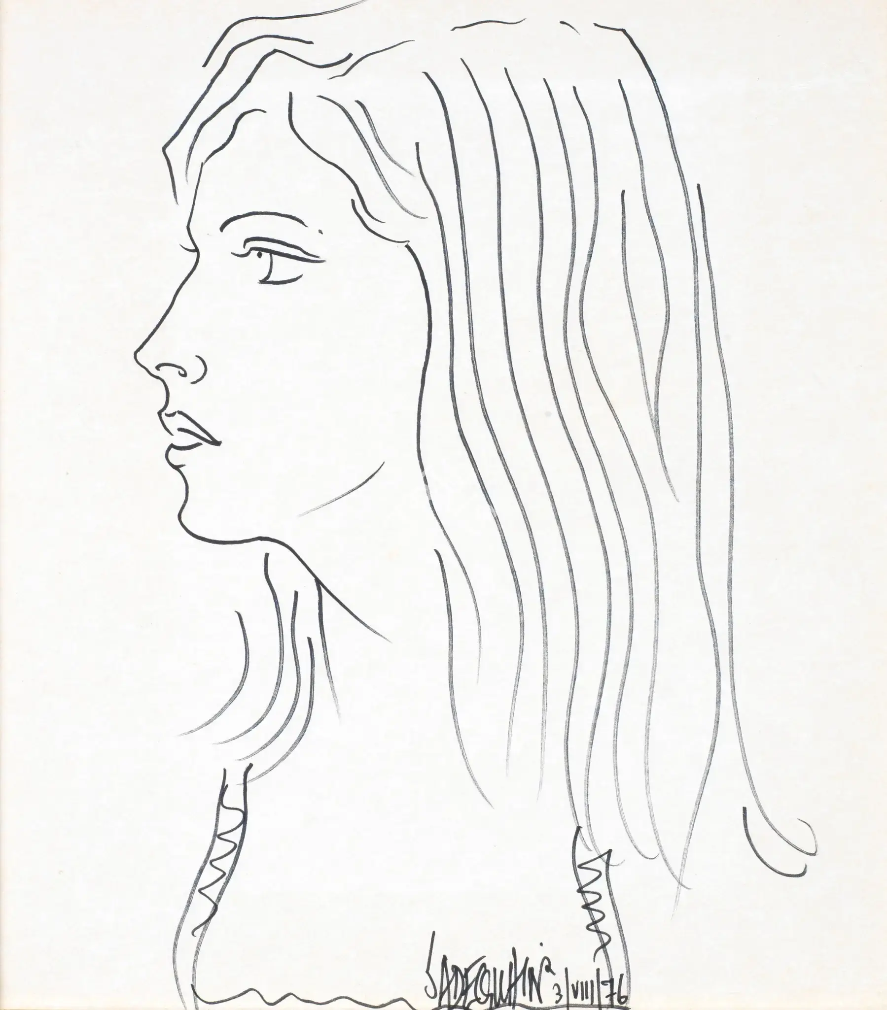 Sadequain (Artist). Lady, n.d. | Drawing