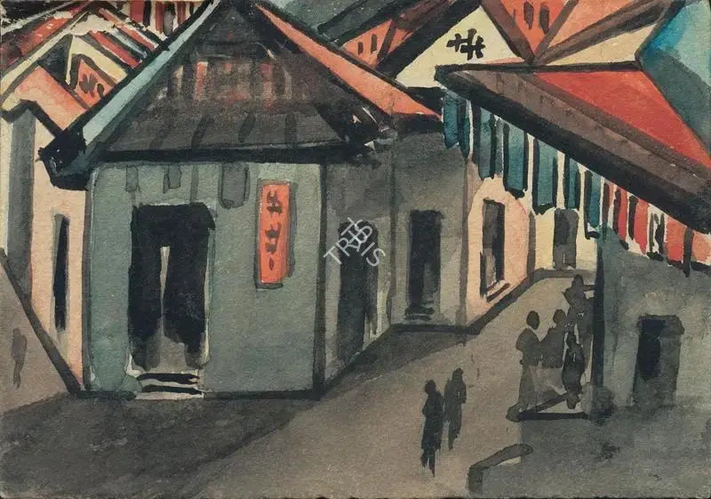 Tagore, Gaganendranath (Artist). China Town, Calcutta, n.d. | Painting