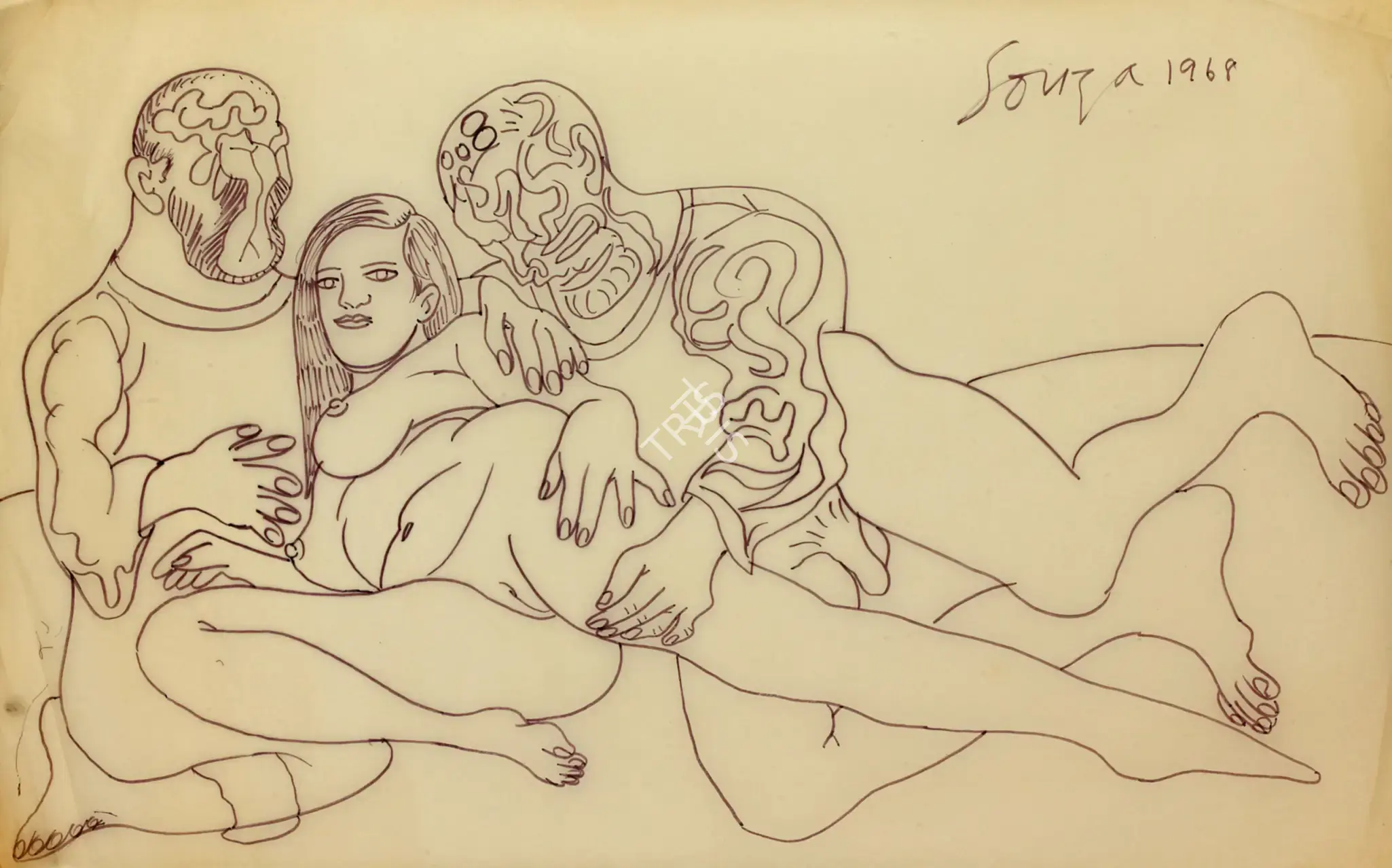 Souza, F.N. (Artist). Untitled, 1968 | Drawing