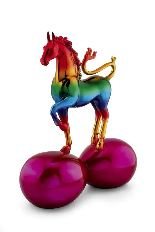 Biswas, Mousumi (Artist). Rainbow Horse, n.d. | Sculpture