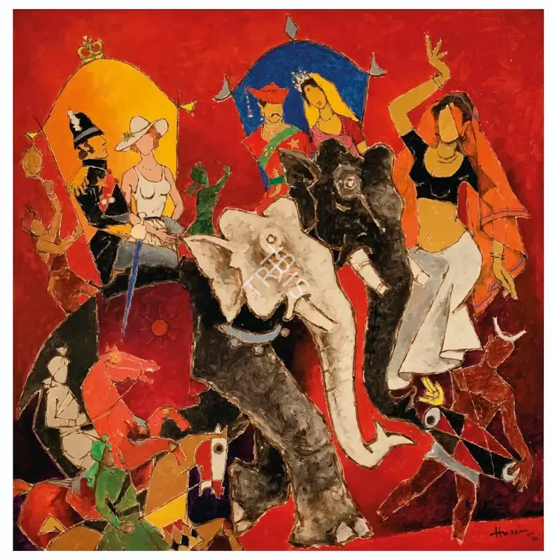 Husain, M.F. (Artist). Untitled (Raj Series), 1986 | Painting