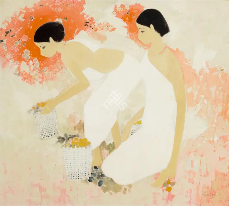 Bendre, N.S. (Artist). Untitled (Women Picking Fruit). Oil on canvas, 1973 | Painting | FineArts | 00546827