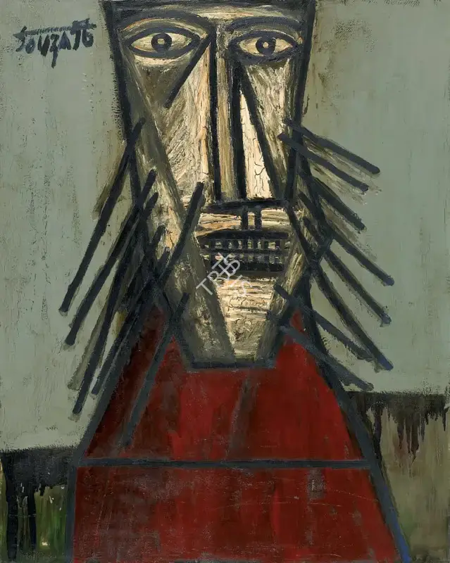 Souza, F.N. (Artist). Head, 1956 | Painting