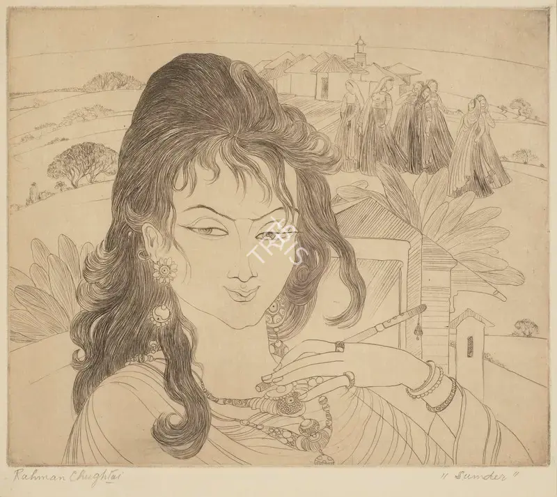 Chughtai, M.A.R. (Artist). Sunder, n.d. | Graphic Art