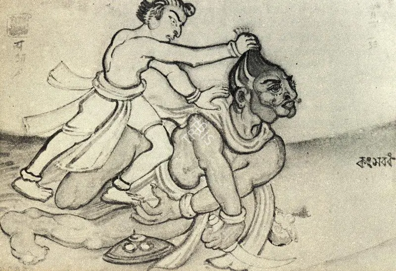 Tagore, Abanindranath (Artist). Kamsa-Badh, Krishna-Mangal Series. Watercolour, 1938 | Journal of Arts & Ideas, March 1995 | Painting | Scholarship | 00676875