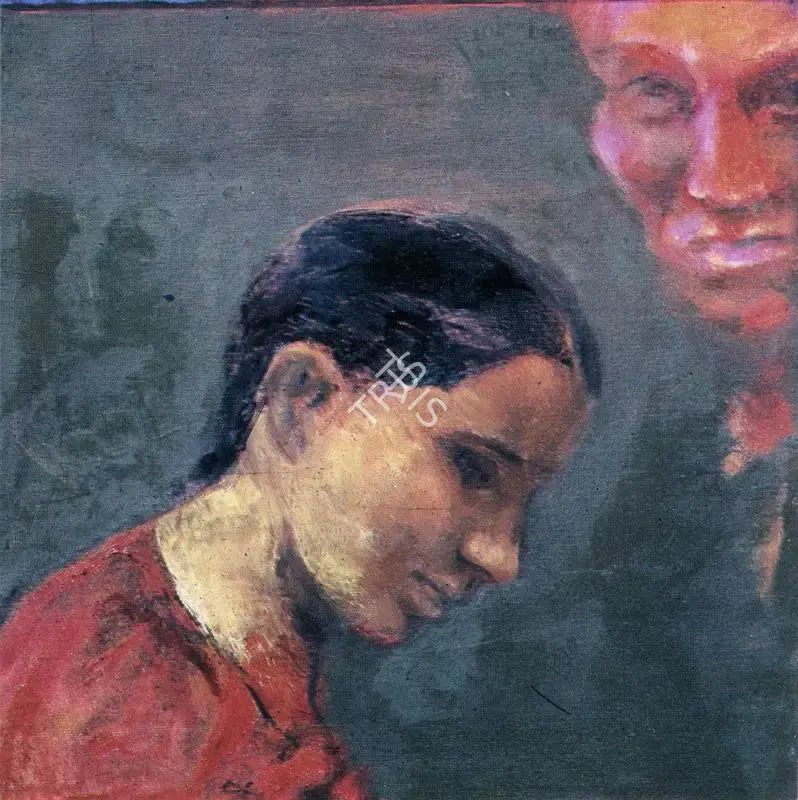 Sud, Anupam (Artist). Woman in Red. 1996 | Art Heritage 15, 1995-1996 | Painting | FineArts | 00530372