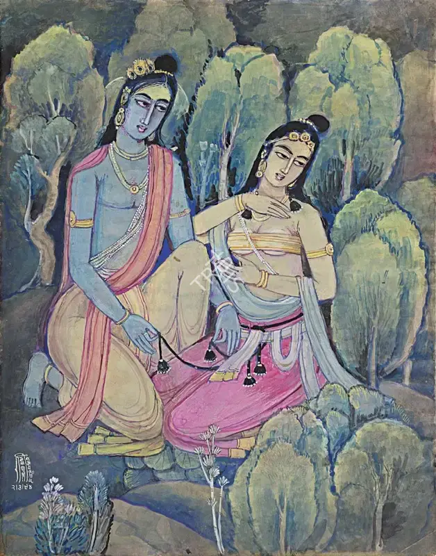 Vijaiwargiya, Ramgopal (Artist). Untitled (Radha Krishna), 1994 | Painting