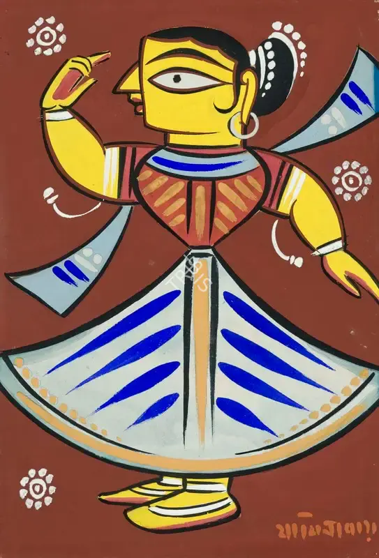 Roy, Jamini (Artist). Untitled (Dancing Girl), n.d. | Painting