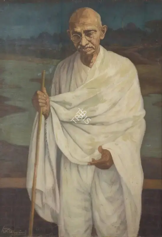 Achrekar, M.R. (Artist). Untitled (Portrait of Mahatma Gandhi), n.d. | Painting