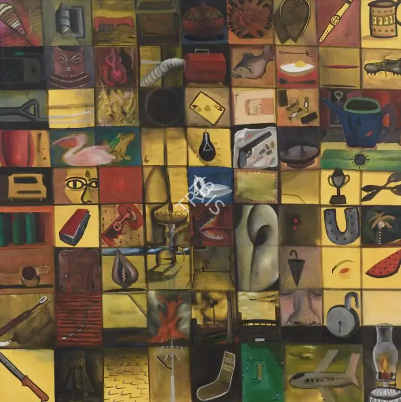 Nair, Surendran (Artist). The Magic Square. Acrylic and oil on canvas, 1995 | Painting | FineArts | 00547441