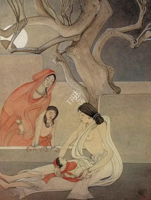Majumdar, Kshitindranath (Artist). Birth of Chaitanya, c.1960 | Painting