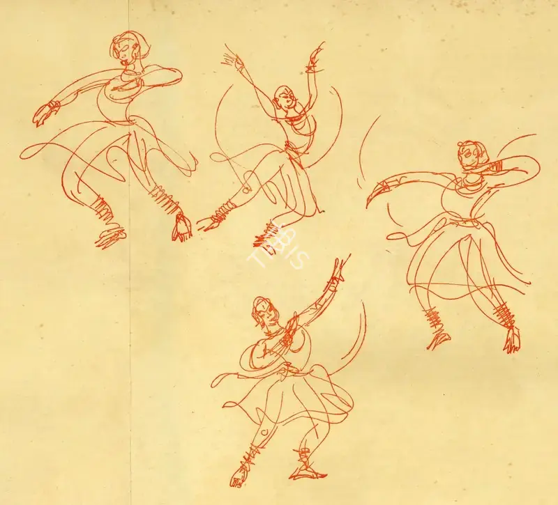 Chavda, Shiavax (Artist). Tukra by Birju Maharaj, n.d. | Sketch