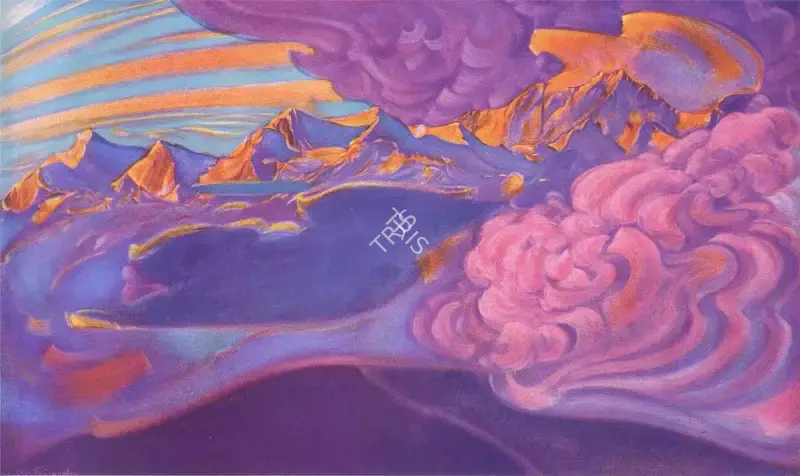 Roerich, Svetoslav (Artist). Sunset in the Himalayas, n.d. | Painting