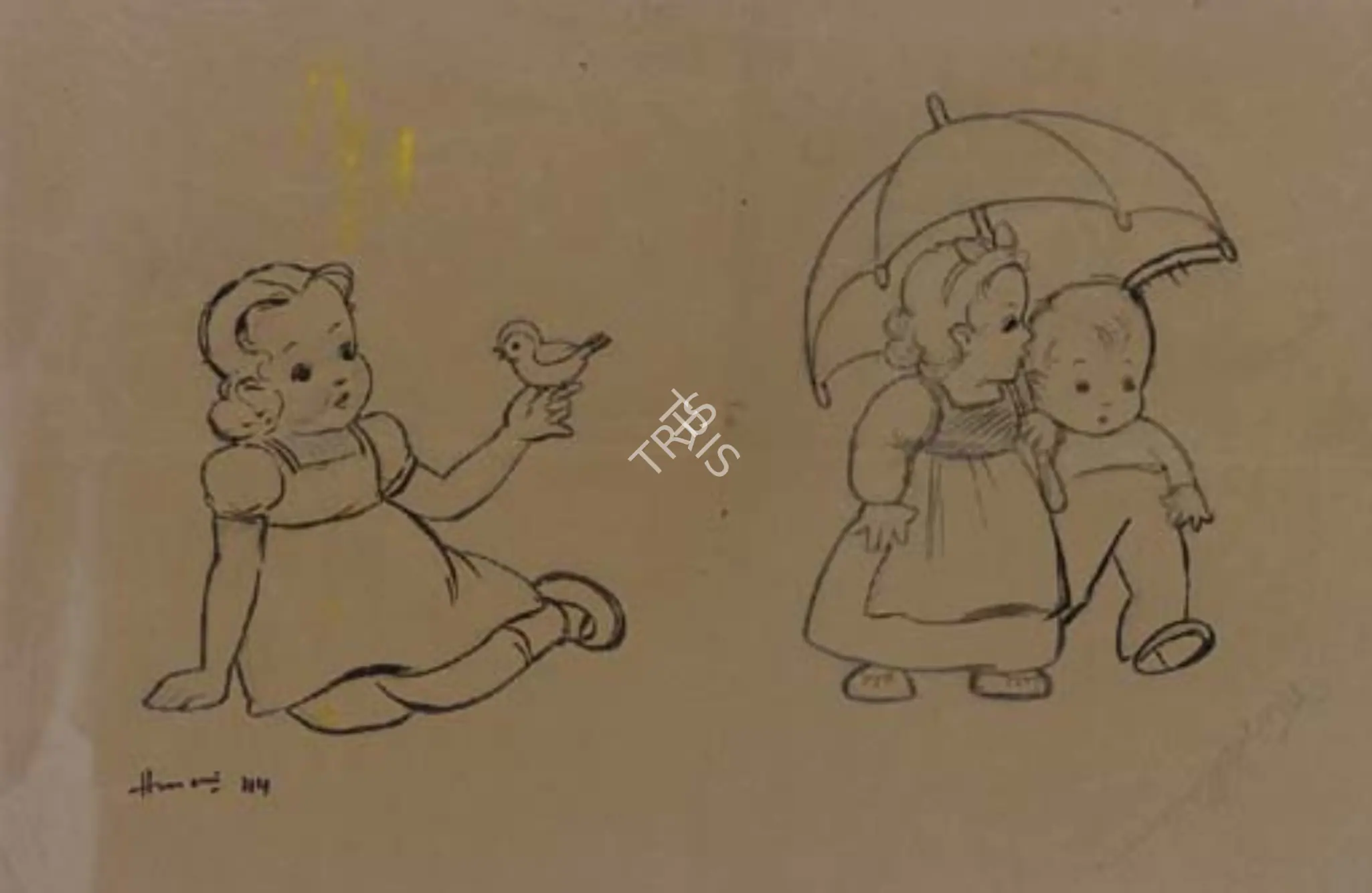 Husain, M.F. (Artist). Untitled. Ink and graphite on paper, 1944 | Drawing | FineArts | 00598843