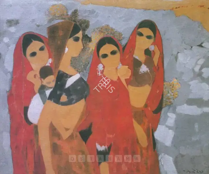 Bendre, N.S. (Artist). Four Women, n.d. | Painting