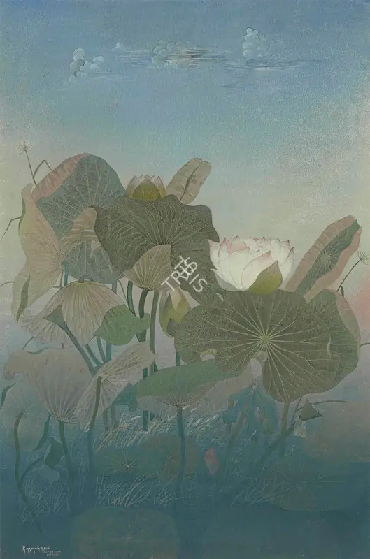 Menon, K. Madhava (Artist). Untitled (Water Lilies). Watercolour on paper, 1939 | Painting | FineArts | 00641637