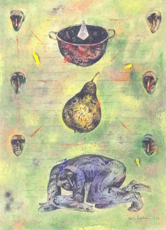 Parthan, Baiju (Artist). Untitled. Mixed media on paper, 1993 | Painting | FineArts | 00372691