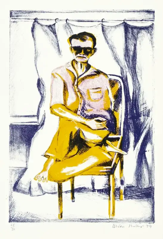 Khakhar, Bhupen (Artist). Untitled (Seated Man), 1974 | Graphic Art