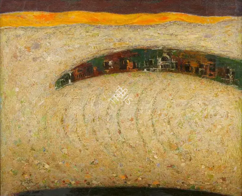 Hebbar, K.K. (Artist). Untitled (Ajanta). Oil on canvas, 1966 | Painting | FineArts | 00336619