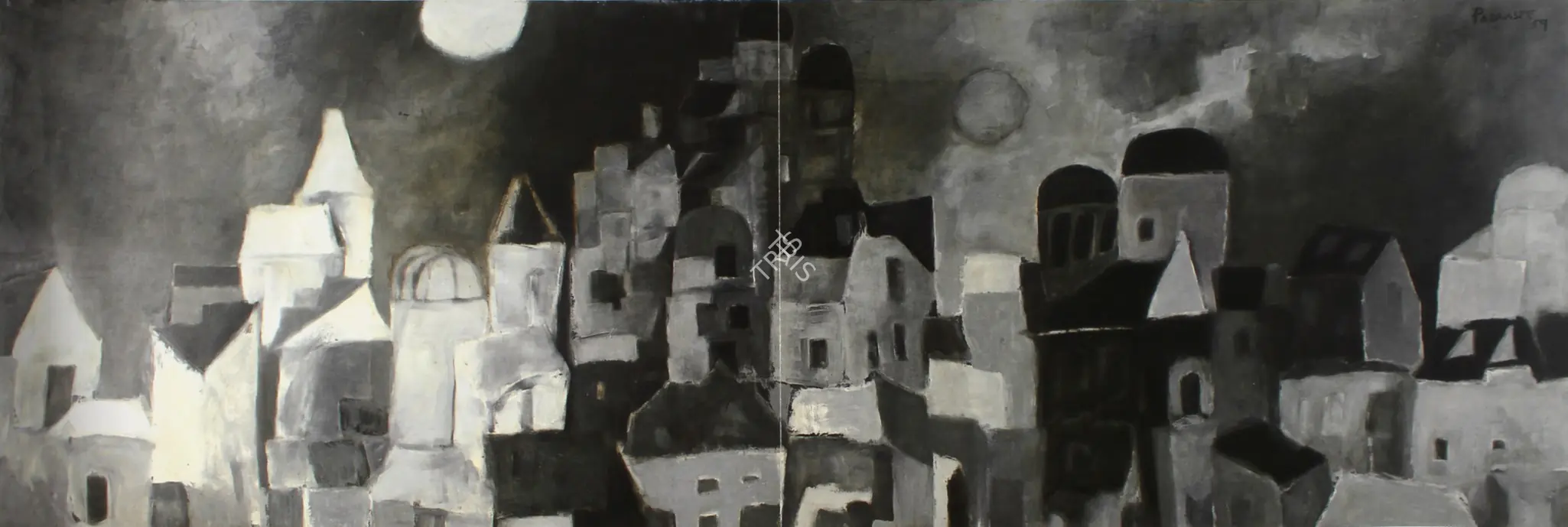 Padamsee, Akbar (Artist). Cityscape. Oil on board, 1959 | Painting  | 00880048