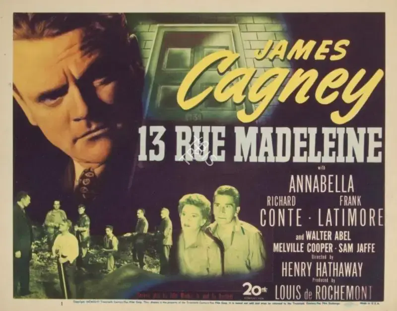 Hathaway, Henry (Director), 13 Rue Madeleine, 1946 | Lobby Card | CinemaEducation | 00790273