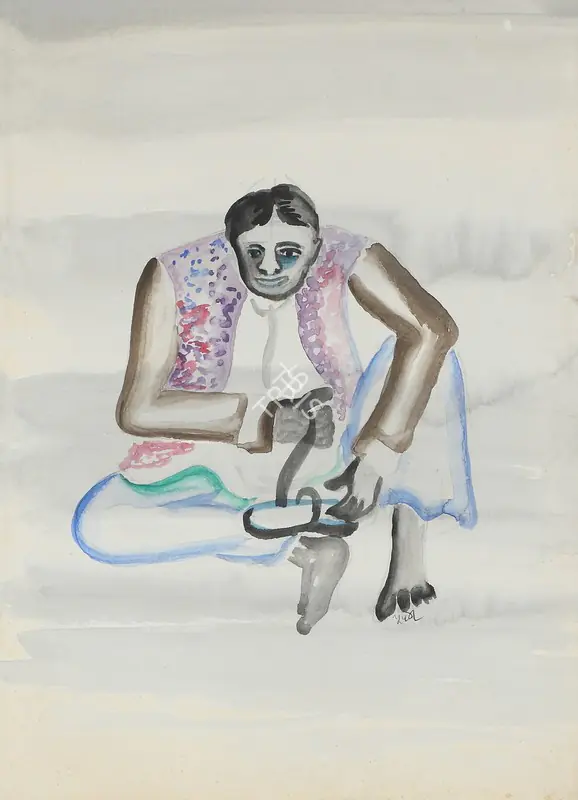 Khakhar, Bhupen (Artist). Untitled (Seated Man), n.d. | Painting