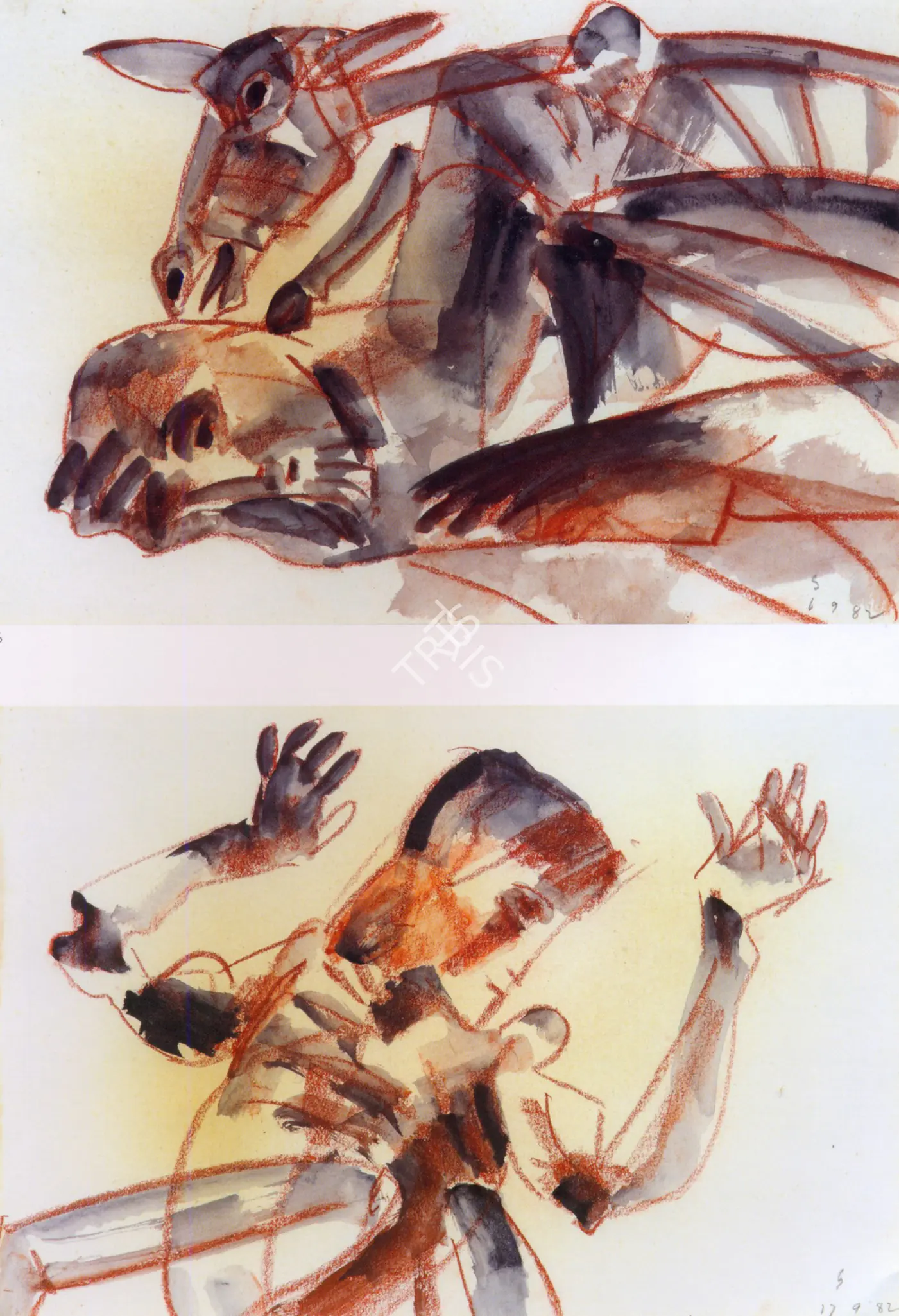 Hore, Somnath (Artist). Untitled. Pastel and watercolour on paper, 1982 | Painting | FineArts | 00899284
