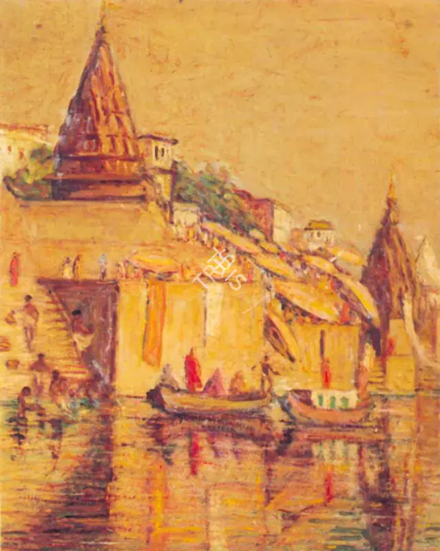 Benaras School (Artist). Manikarnika Ghat, n.d. | Painting