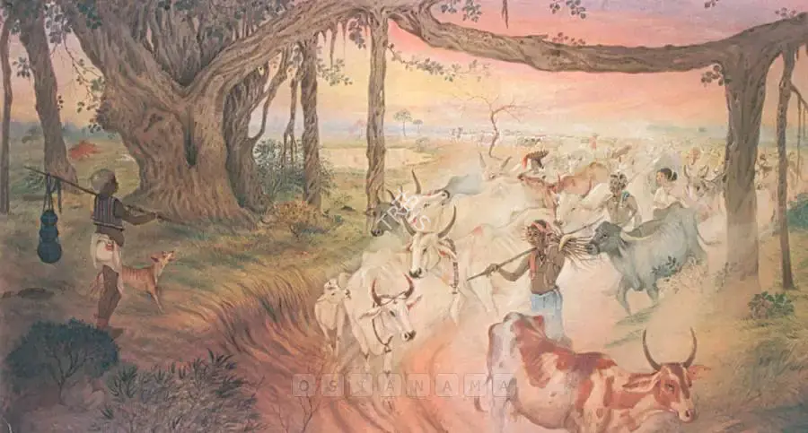 Arya, Badri Nath (Artist). Godhuli (Return At Sunset), n.d. | Painting