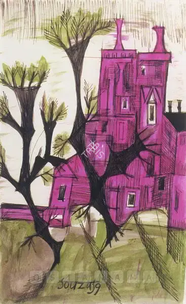 Souza, F.N. (Artist). Townscape, 1959 | Painting