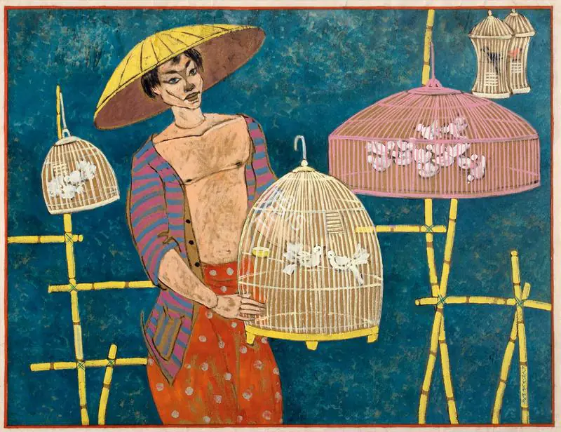 Almelkar, A.A. (Artist). The Bird Seller, n.d. | Painting