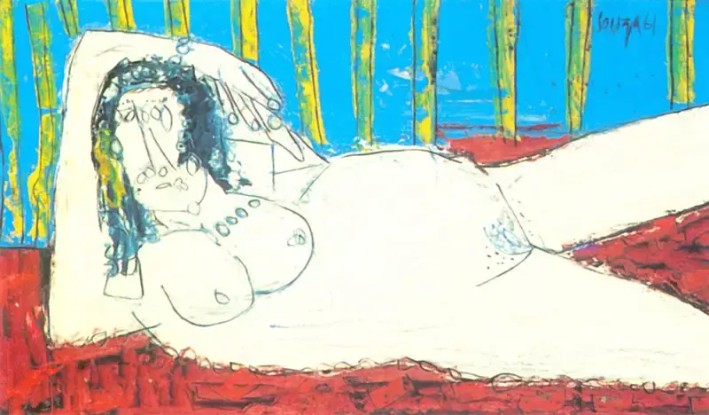 Souza, F.N. (Artist). Reclining Nude, 1961 | Painting
