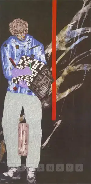 Gupta, Subodh (Artist). Cross Word. Acrylic on canvas, 1992 | Painting | FineArts | 00756720