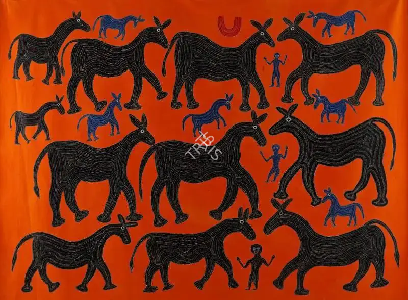 Bai, Lado (Artist). Untitled (Bhil Painting). Acrylic on canvas, n.d. | Painting  | 00868098