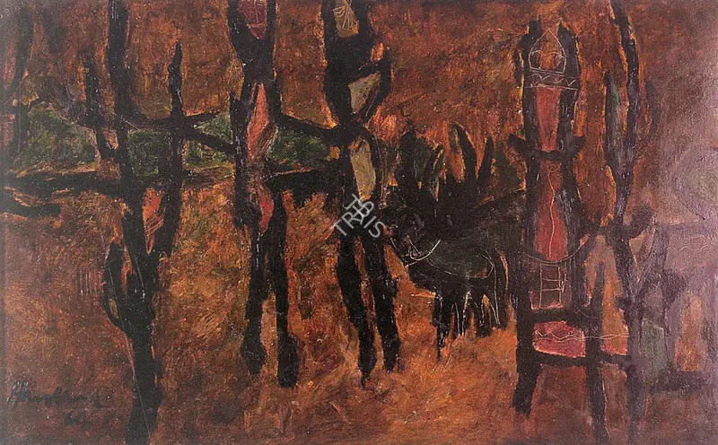 Bhaskaran, R.B. (Artist). Untitled. Oil on masonite board, 1964 | Painting | FineArts | 00574686