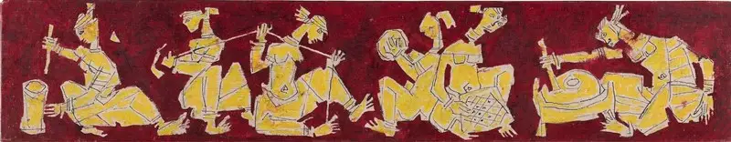 Husain, M.F. (Artist). Untitled (Villagers), n.d. | Painting