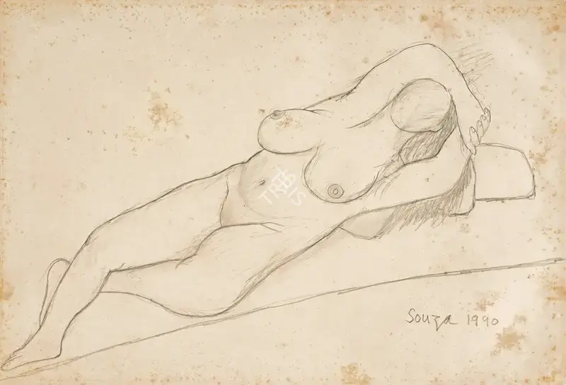 Souza, F.N. (Artist). Untitled (Nude), 1990 | Drawing & Sketch