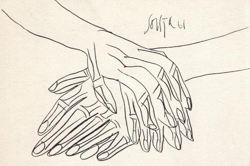 Souza, F.N. (Artist). Hands. 1961 | Art Heritage 6, 1986-1987 | Drawing | FineArts | 00530213
